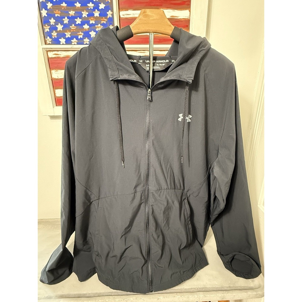 UNDER ARMOUR Jacket  UA Tech Full‎ Zip Light Coat Black Size XL